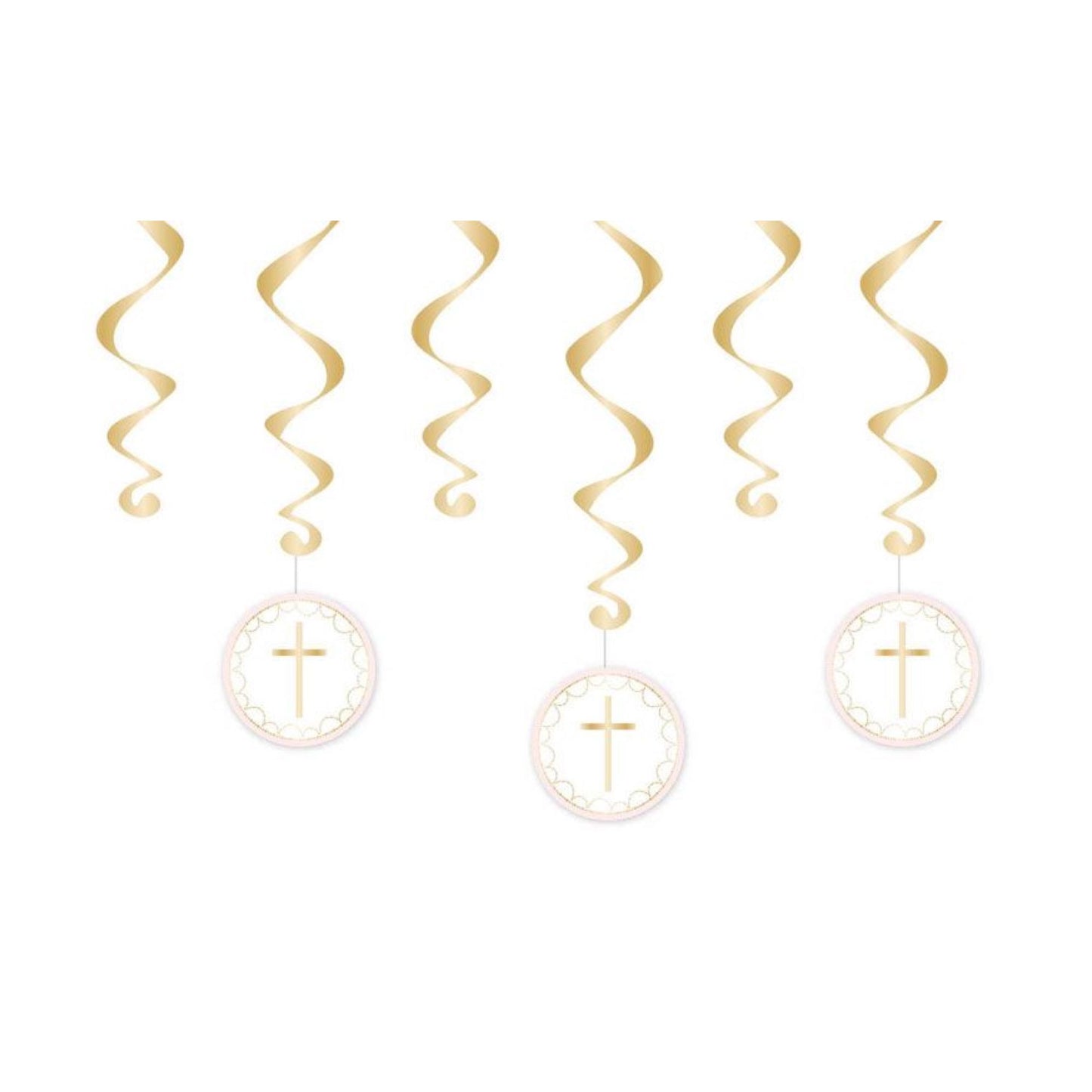 Pink Cross Swirl Decorations