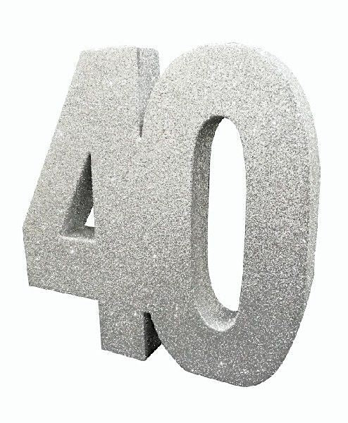 Silver Glitter 40 Table Decoration