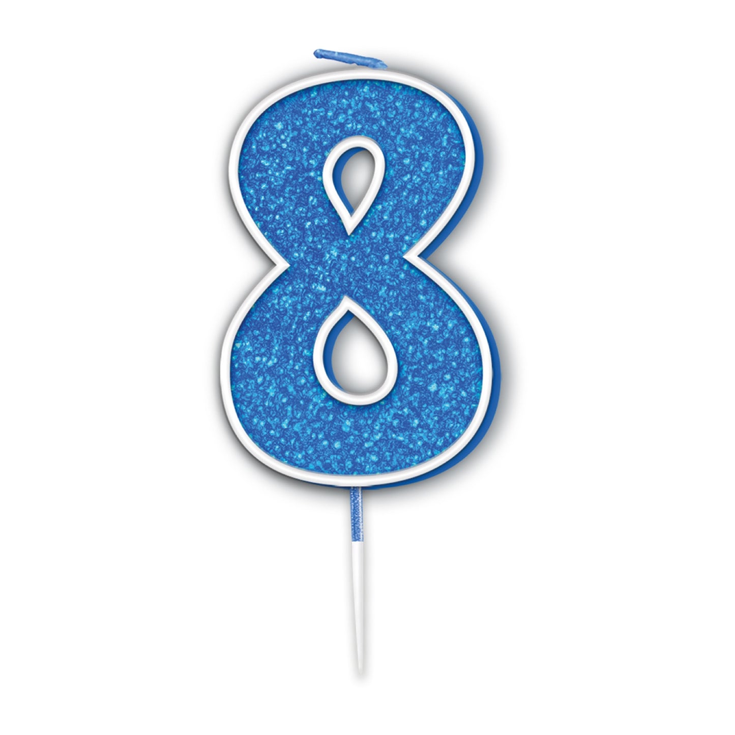 Blue Glitter Numbers 0-9 Candles