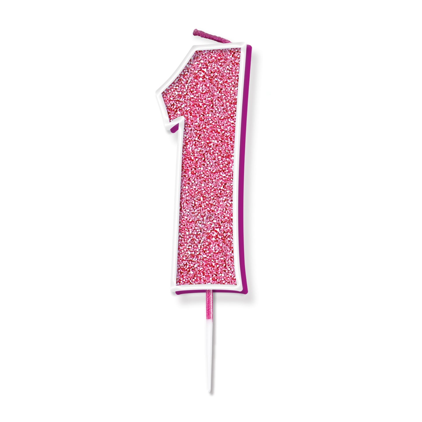 Pink Glitter Numbers 0-9 Candles