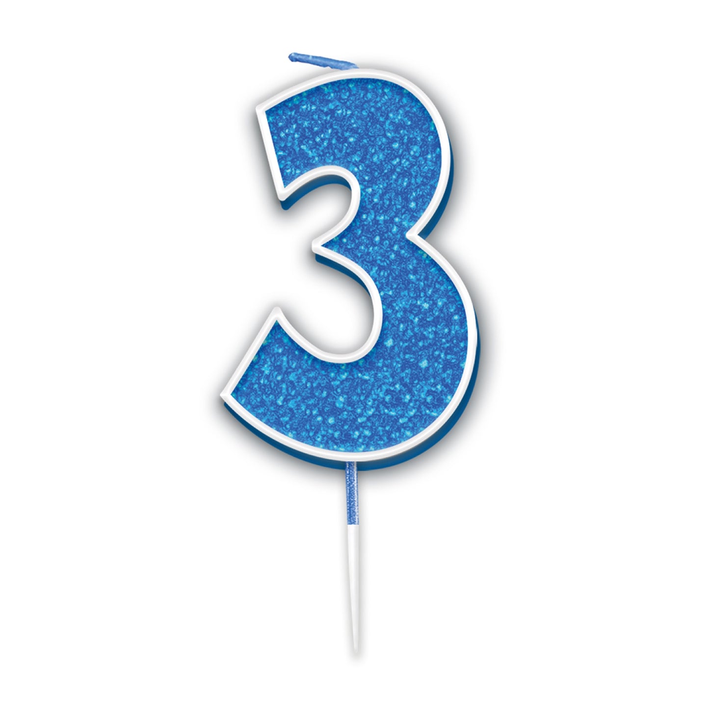 Blue Glitter Numbers 0-9 Candles