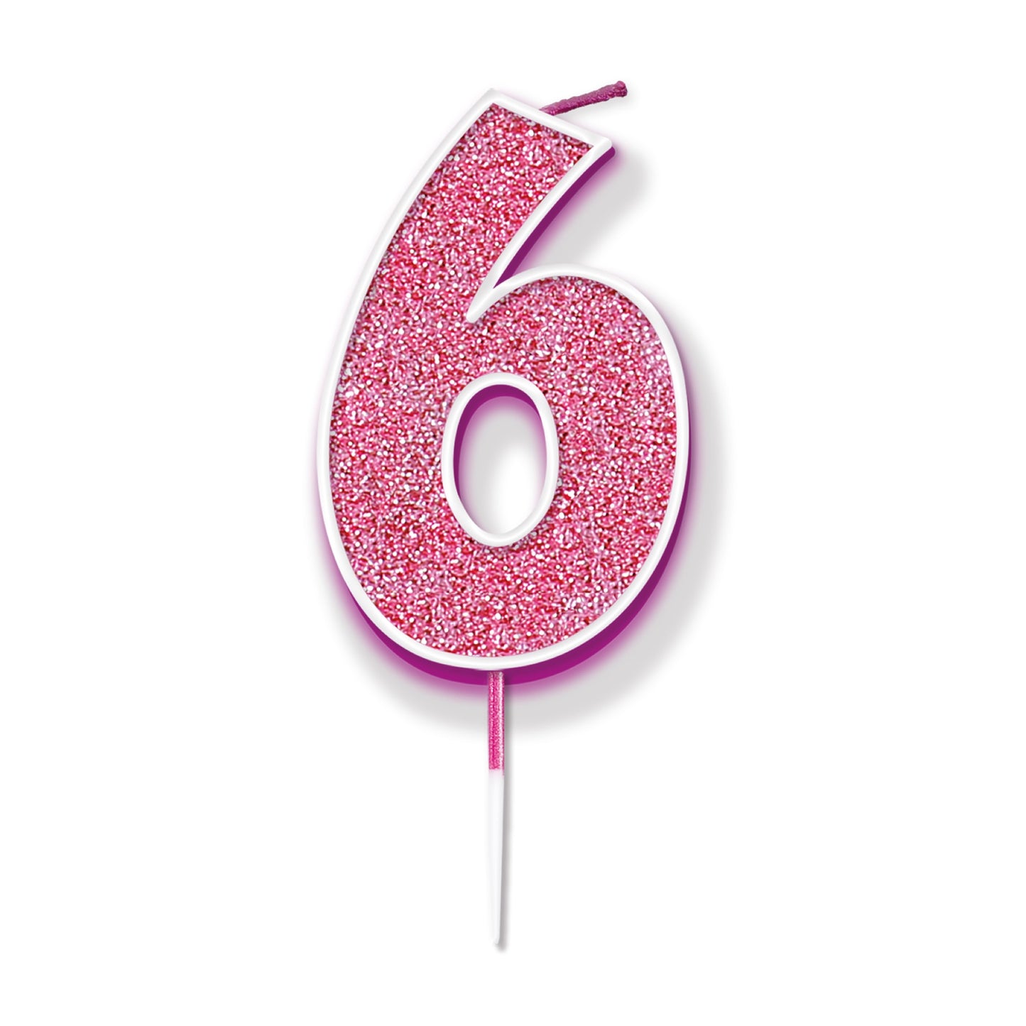 Pink Glitter Numbers 0-9 Candles