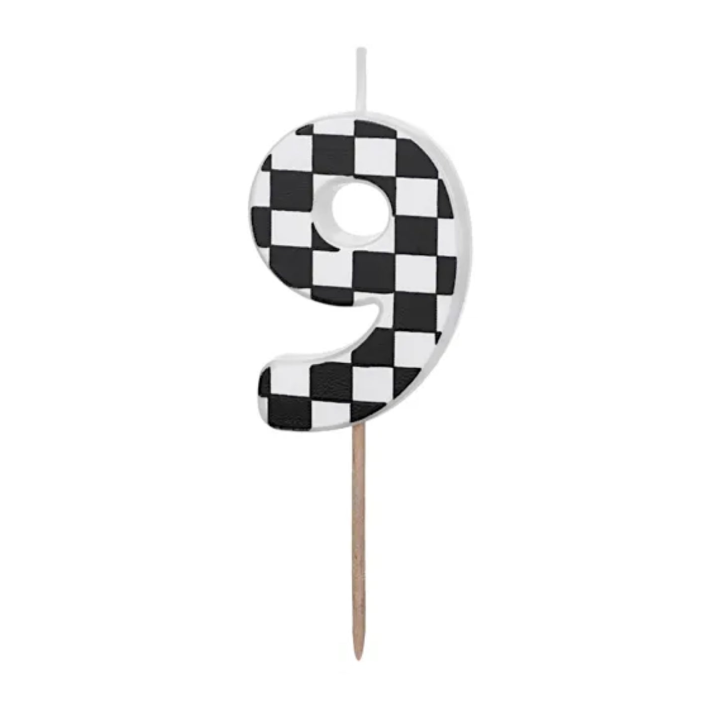 Checkered Numbers 0-9 Candles