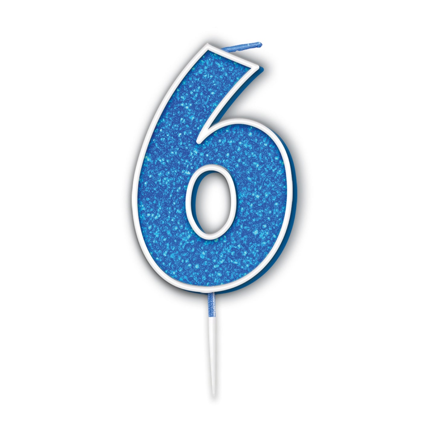 Blue Glitter Numbers 0-9 Candles