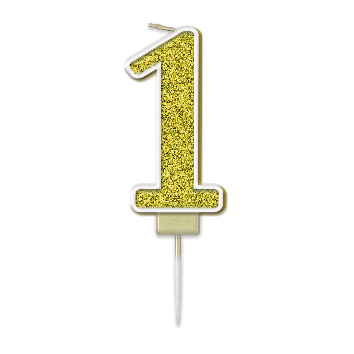 Gold Glitter Numbers 0-9 Candles