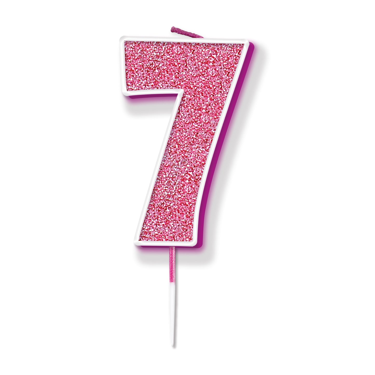 Pink Glitter Numbers 0-9 Candles
