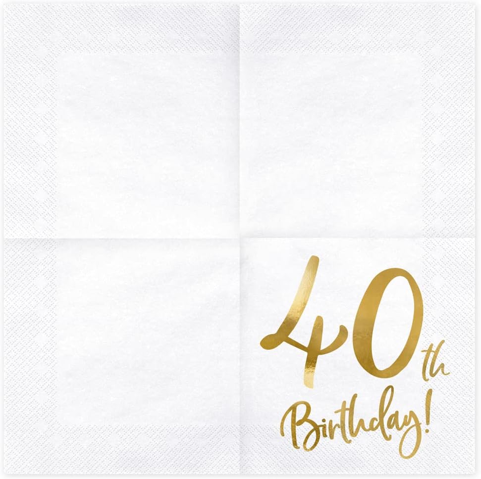 40th Birthday Gold Napkins
