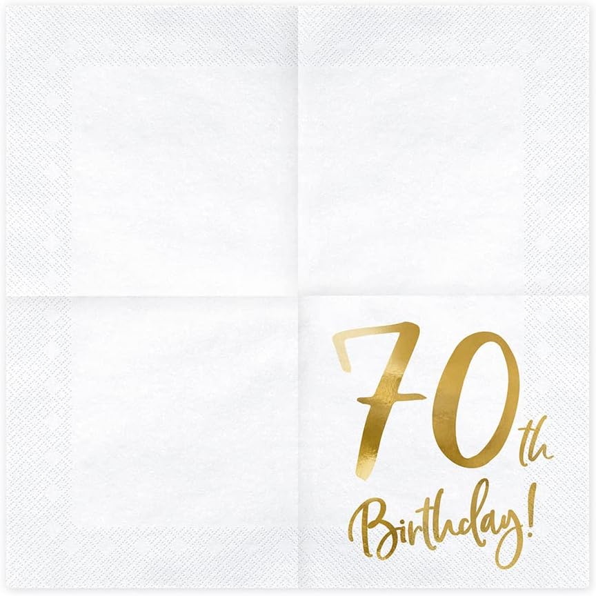 70th Birthday Gold Napkins