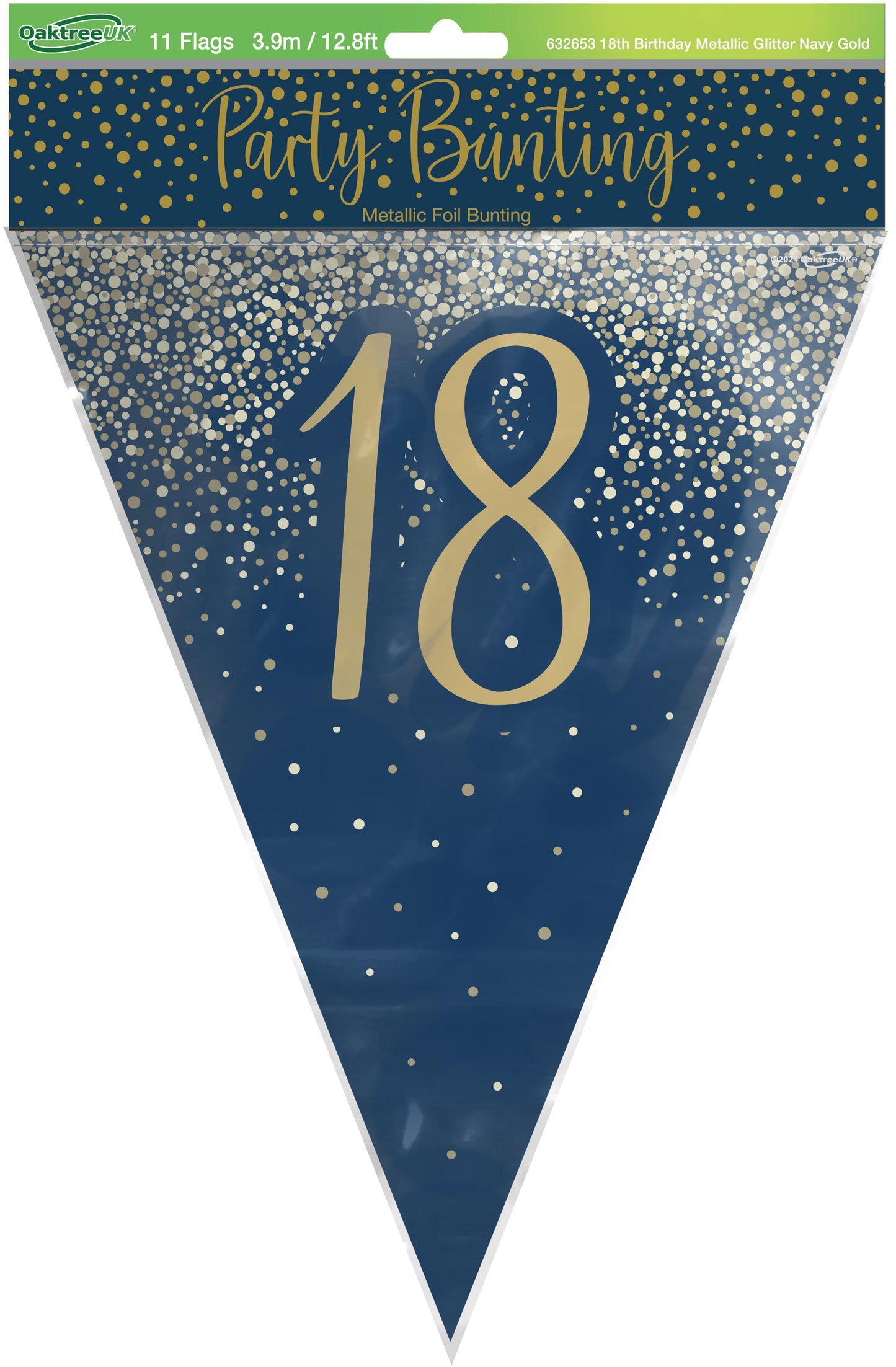18th Birthday Blue & Gold Bunting