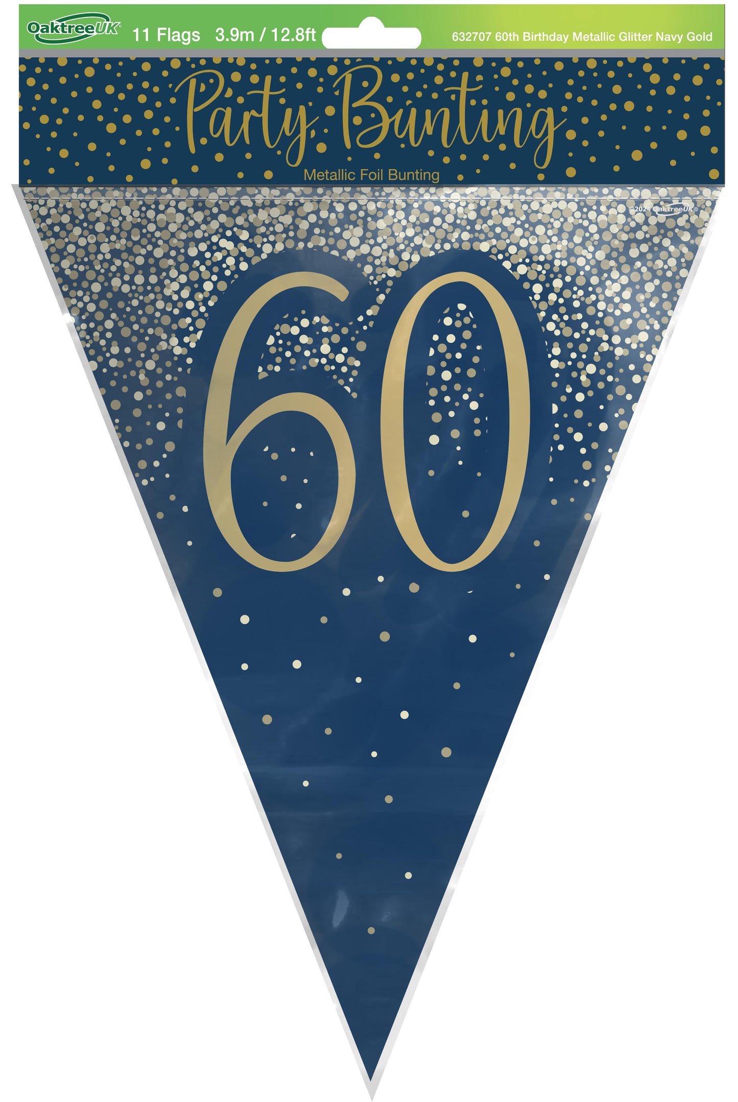 60th Birthday Blue & Gold Bunting