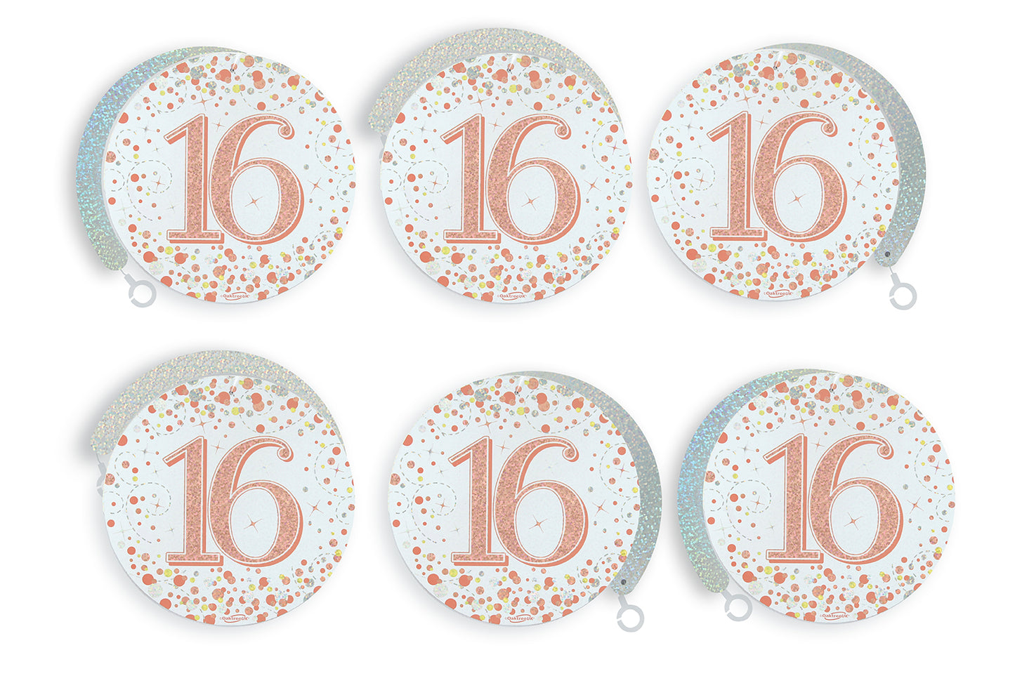 16th Birthday Rose Gold Hanging Swirls