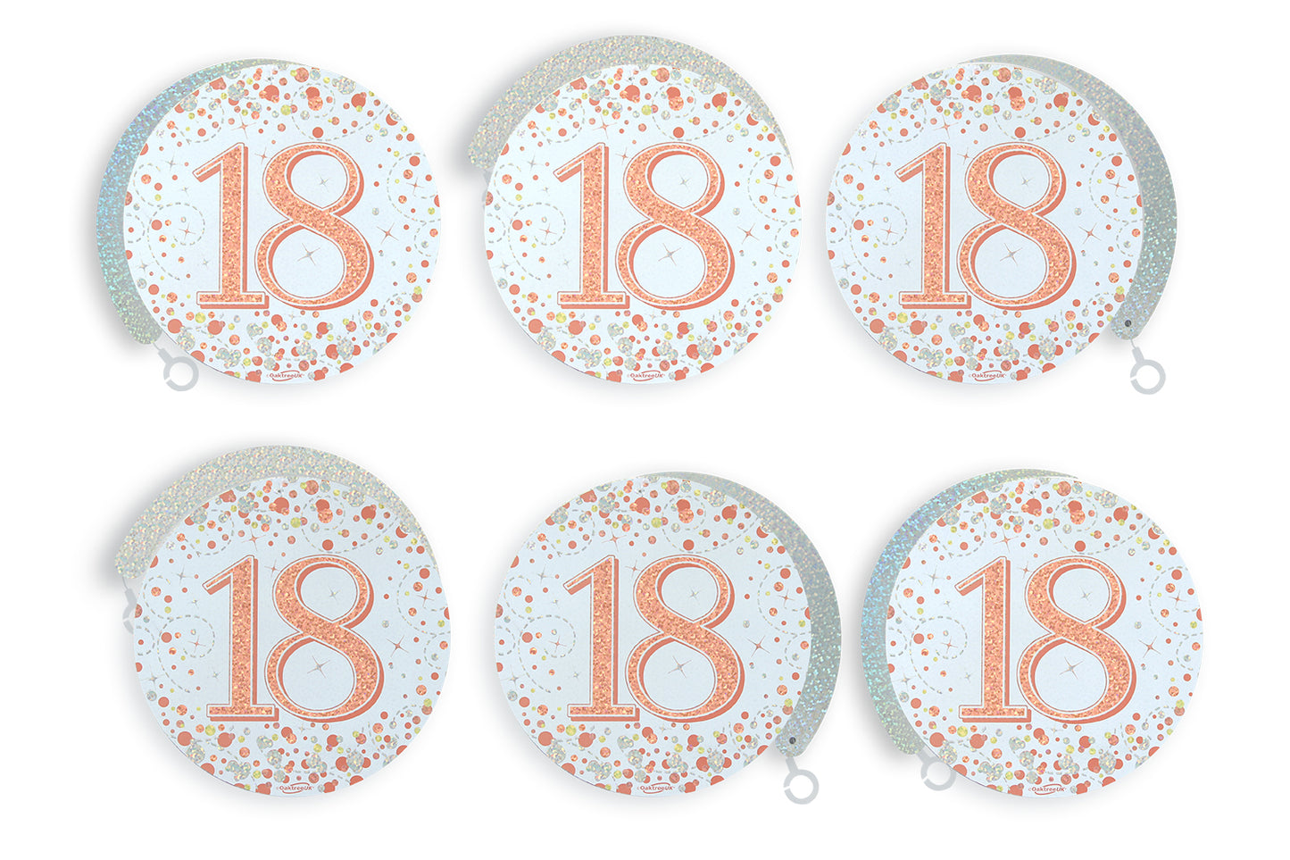 18th Birthday Rose Gold Hanging Swirls