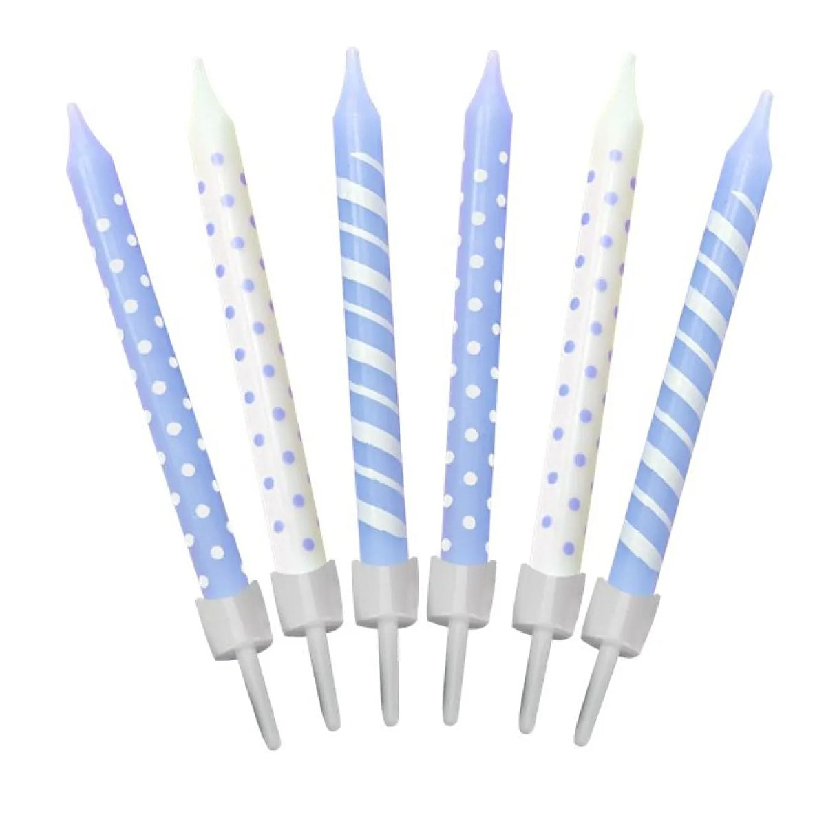 12 Blue & White Assorted Candles