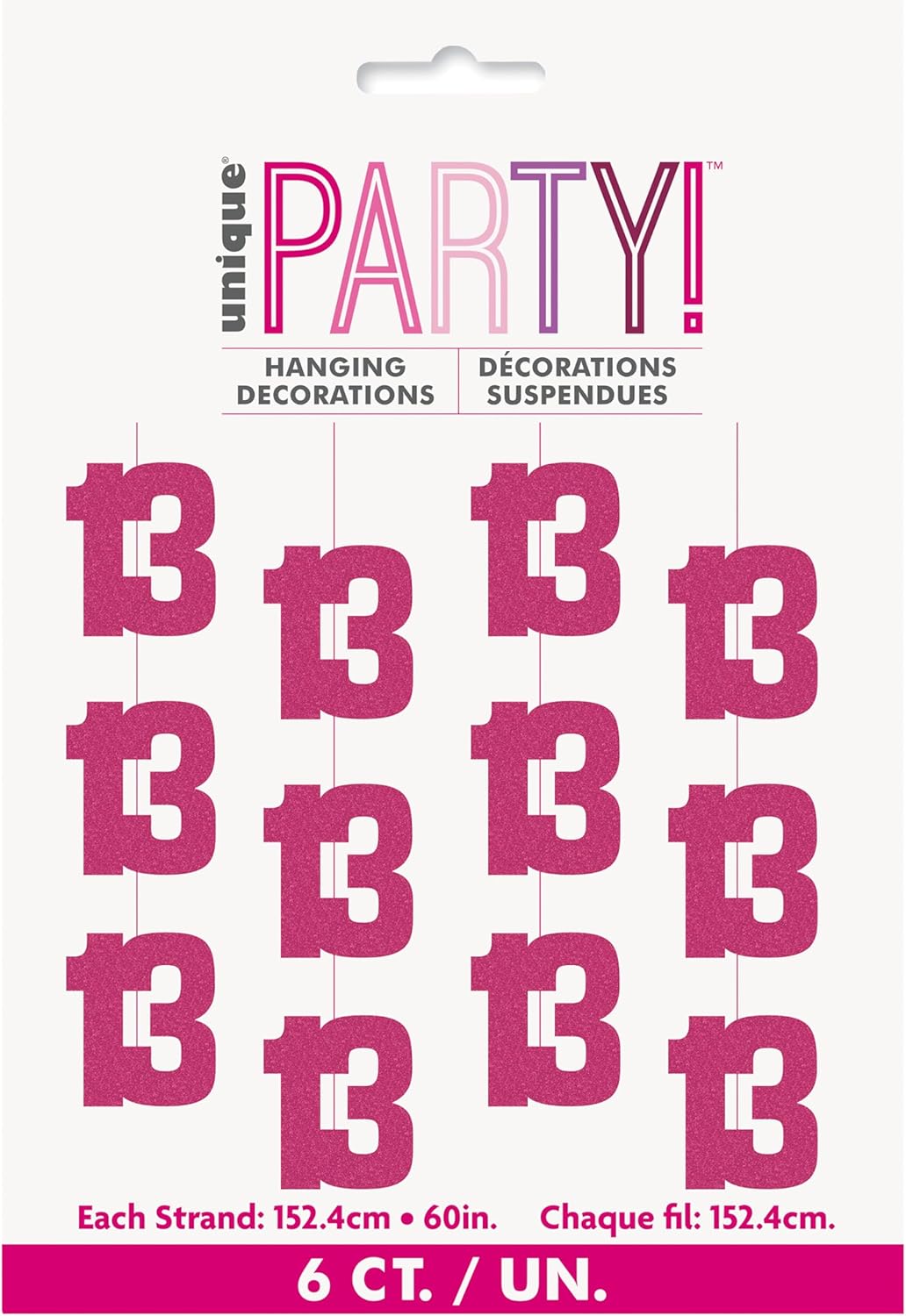 13th Birthday Pink Hanging Strings