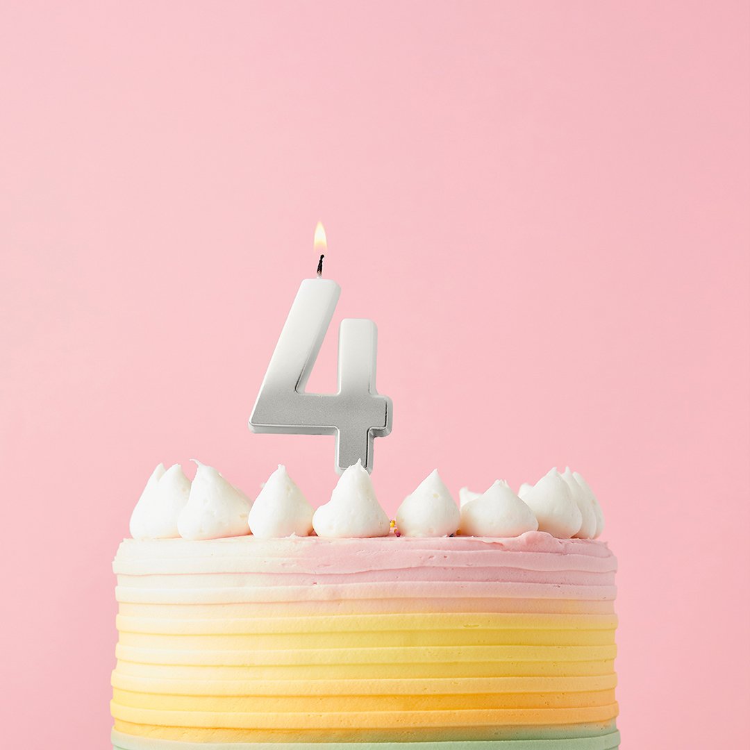 Silver Ombre Numbers 0-9 Candles