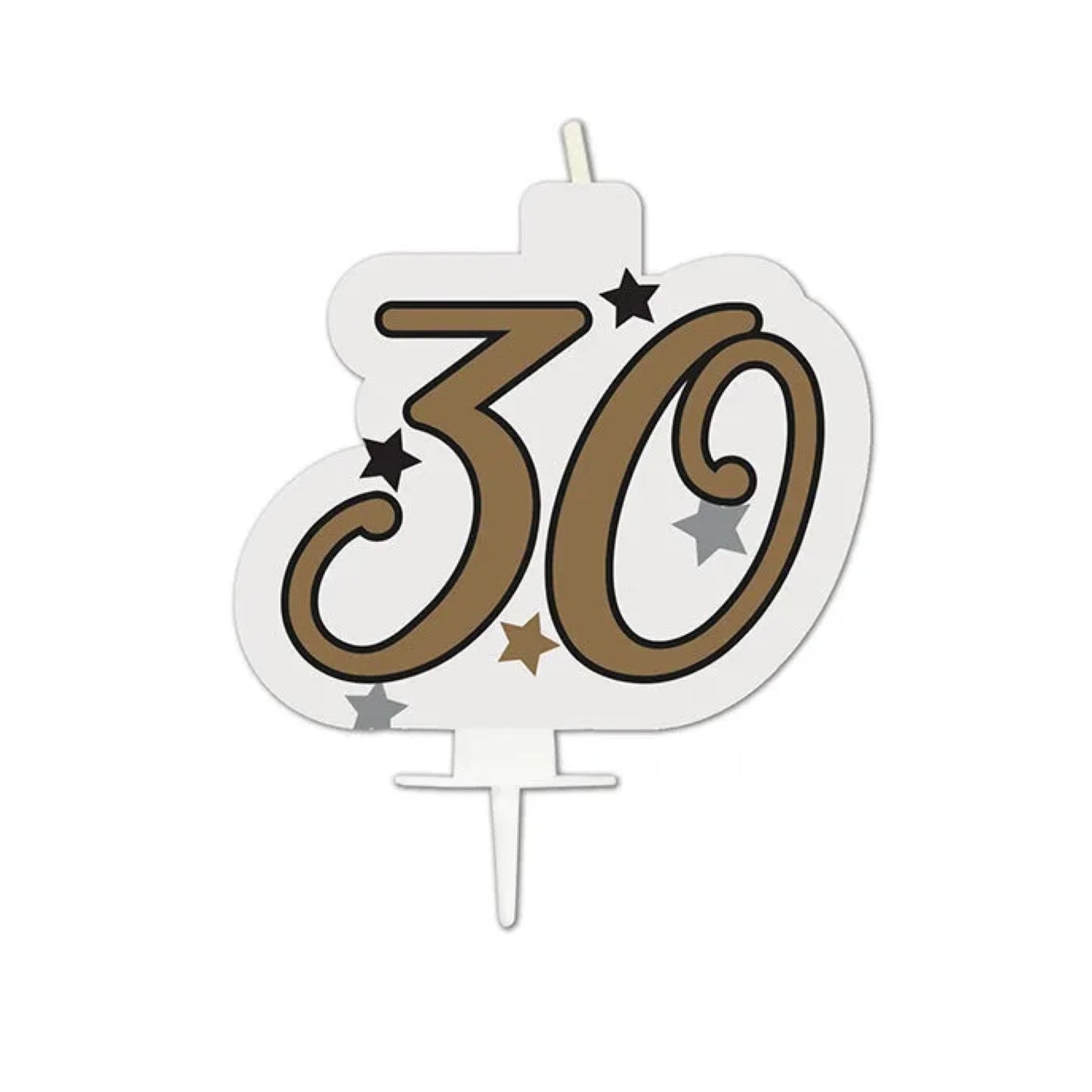 Starry "30" Birthday Candle