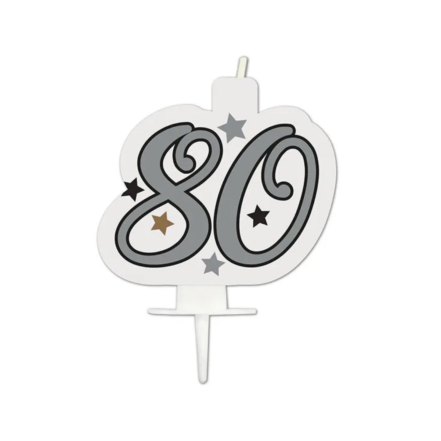 Starry "80" Birthday Candle