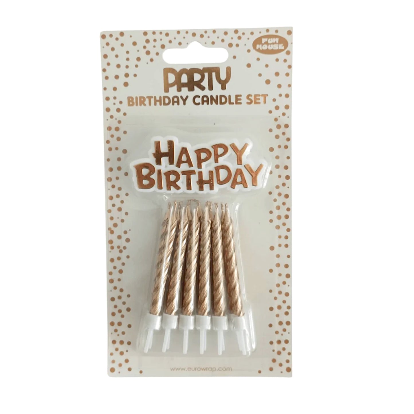 Rose Gold Happy Birthday Candle Set