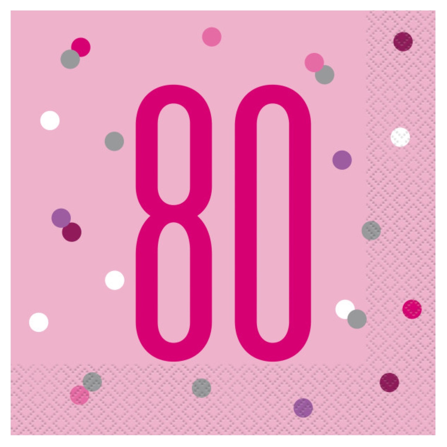 80th Birthday Pink Napkins
