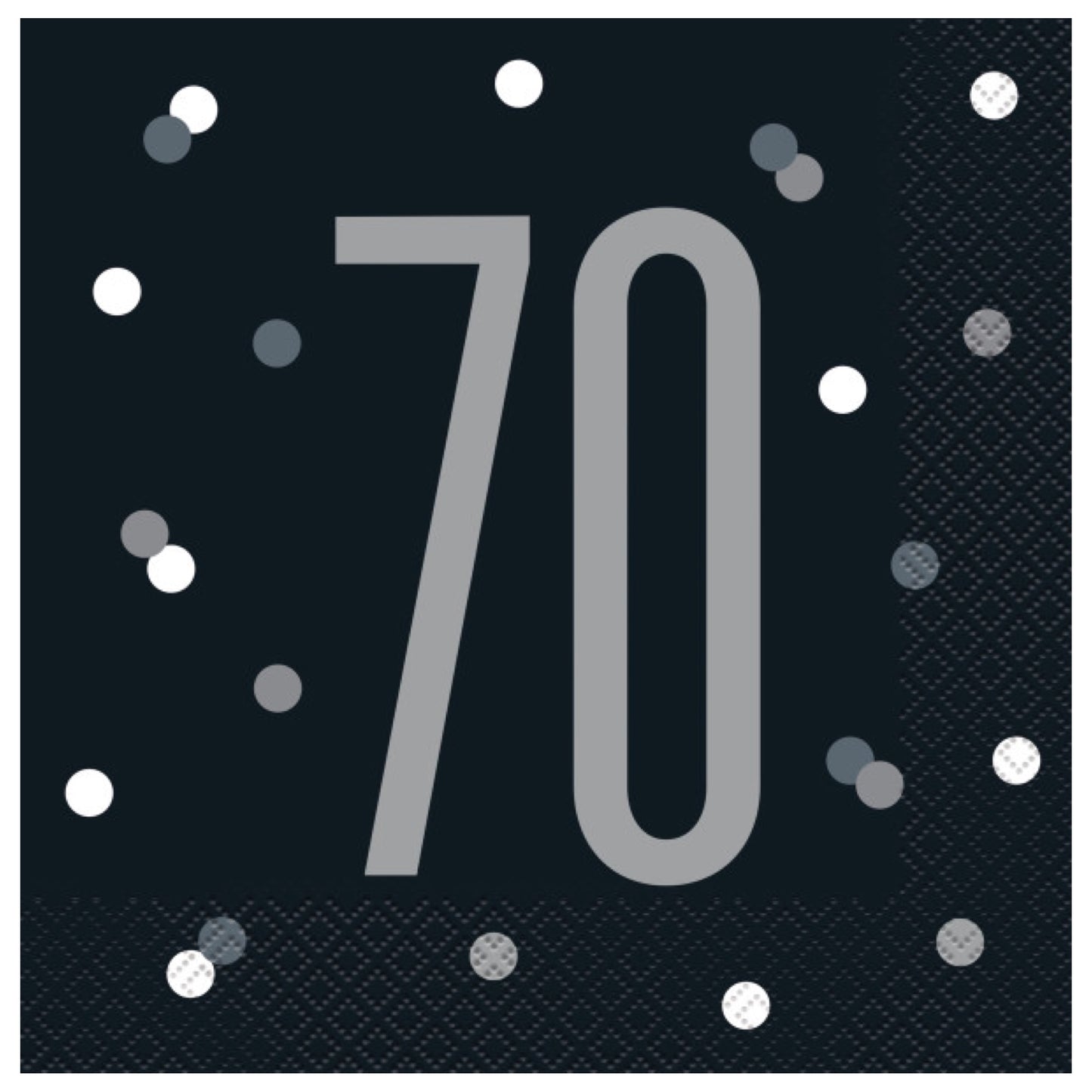 70th Birthday Black Napkins