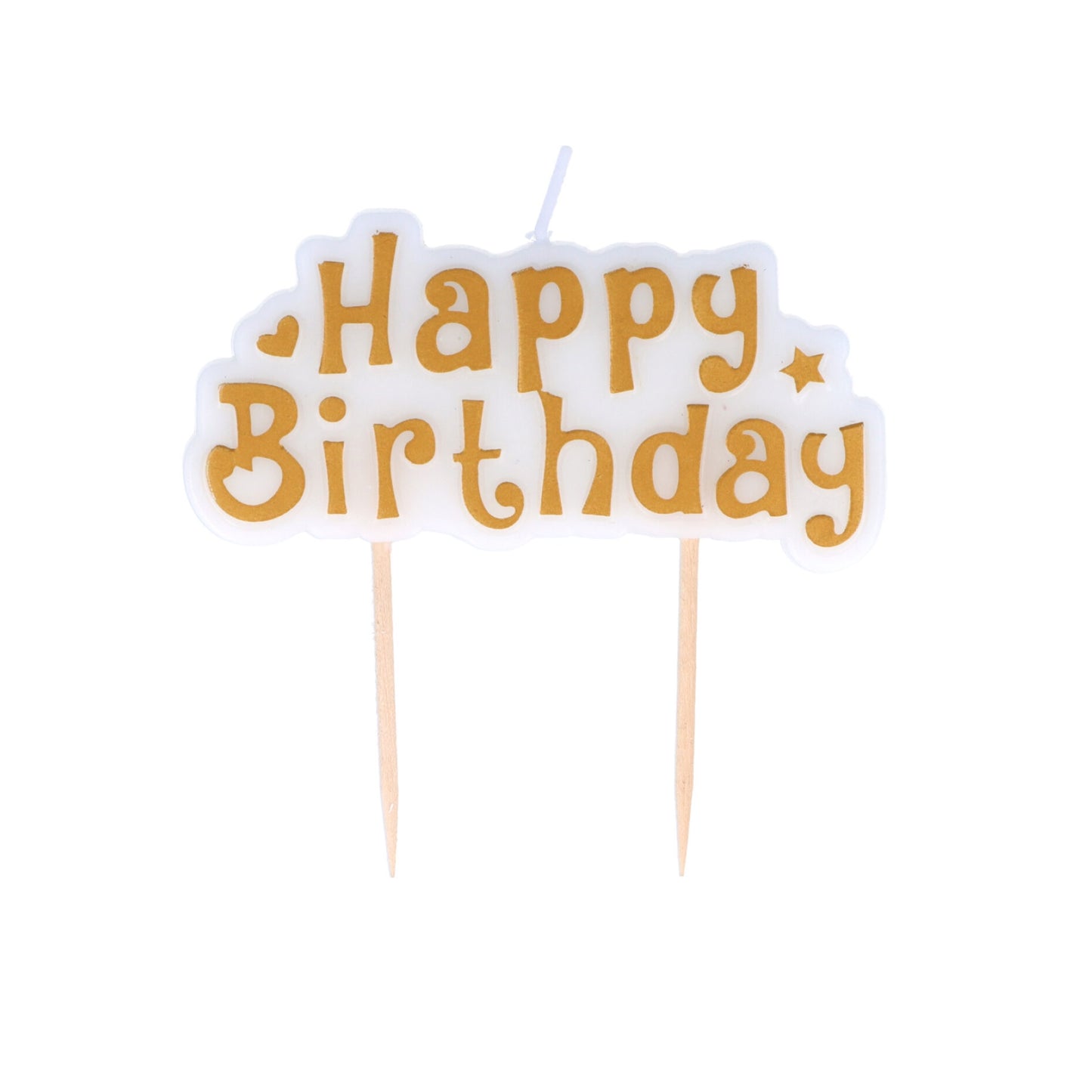 Gold Happy Birthday Block Candle