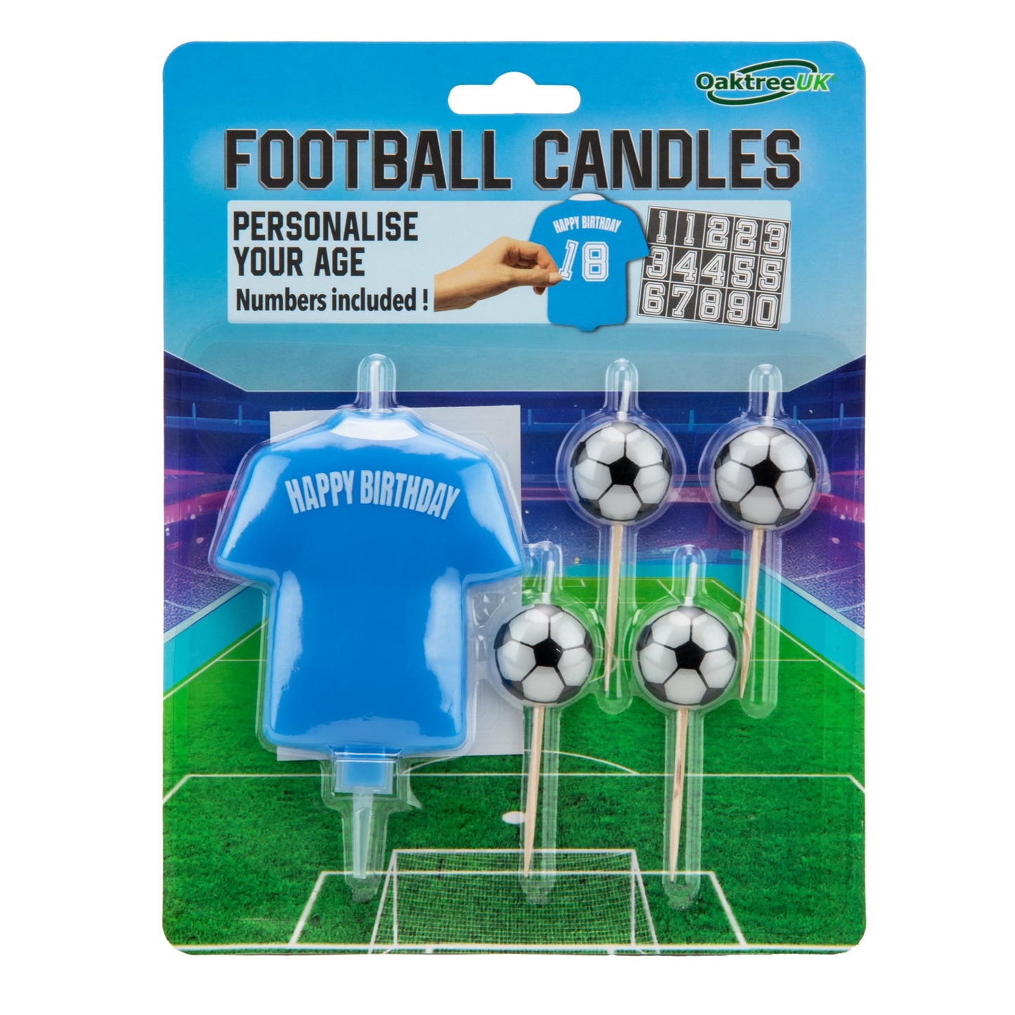 Personalisable Football Candles - Light Blue