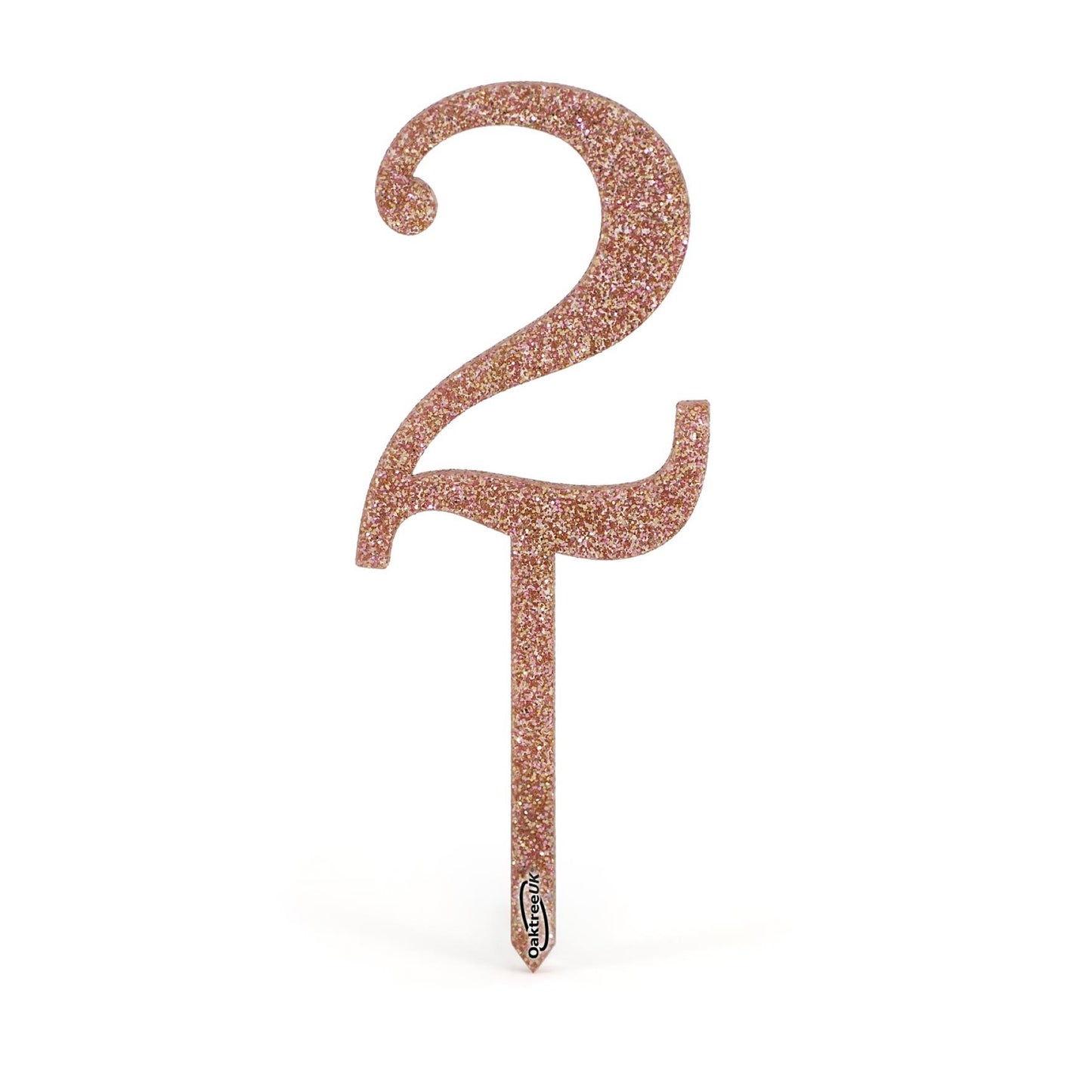 Rose Gold Glitter Numbers 0-9 Acrylic Cake Toppers