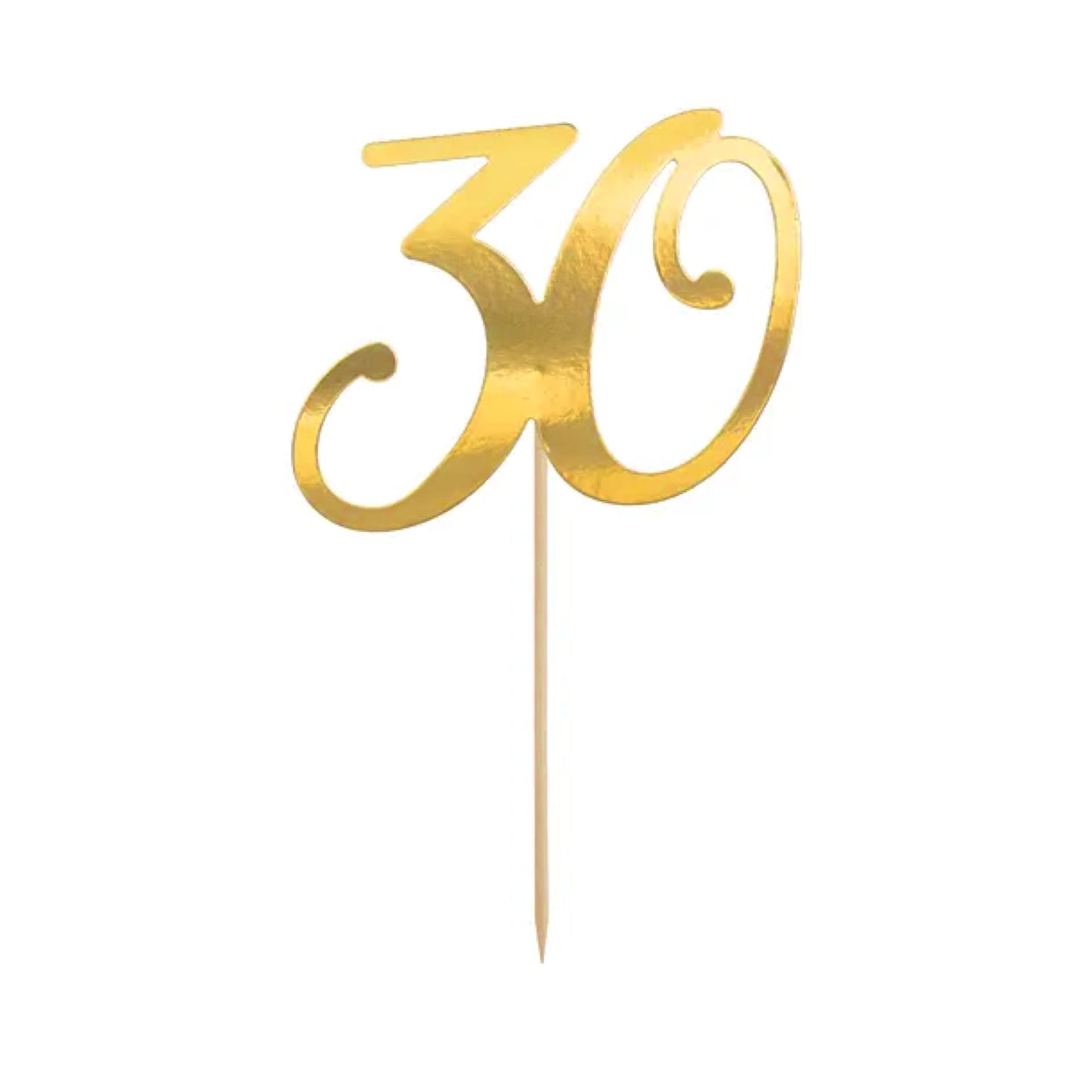Gold "30" Cake Topper