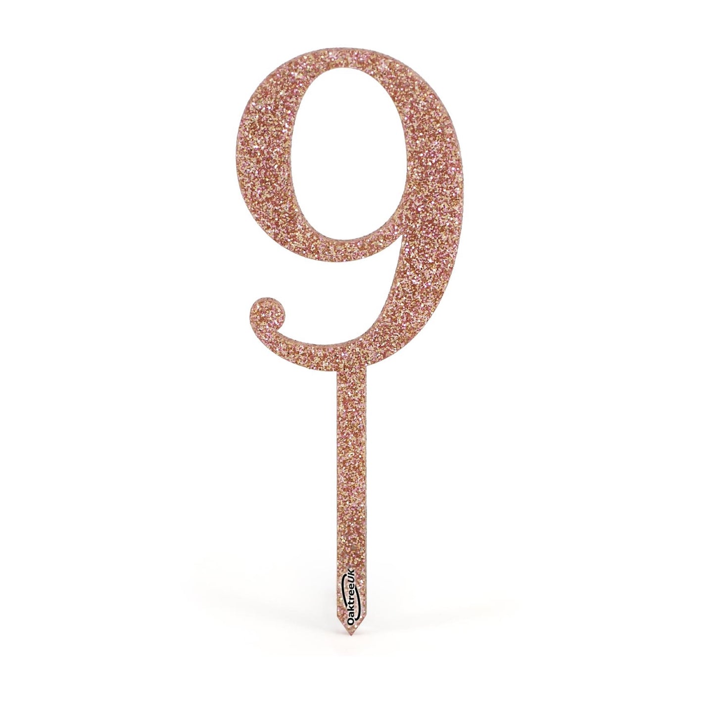 Rose Gold Glitter Numbers 0-9 Acrylic Cake Toppers