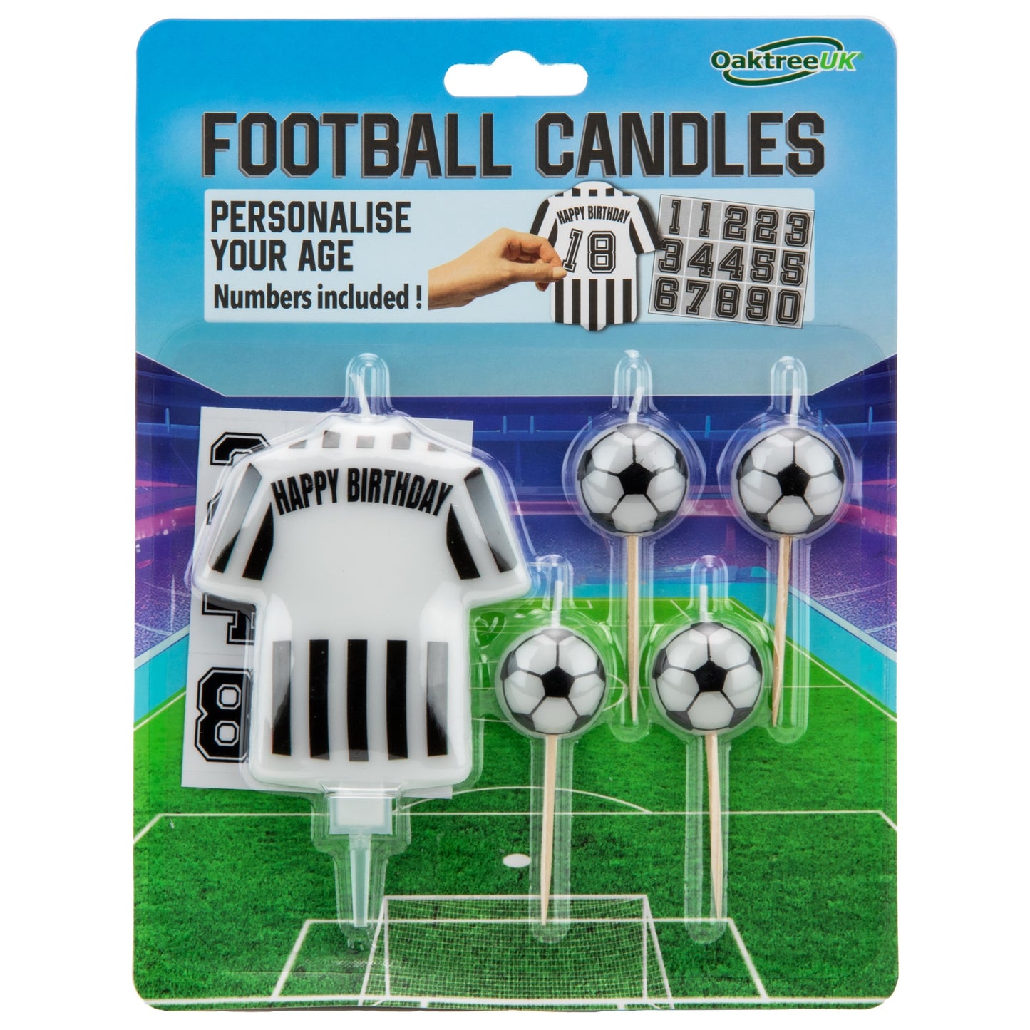 Personalisable Football Candles - Black & White