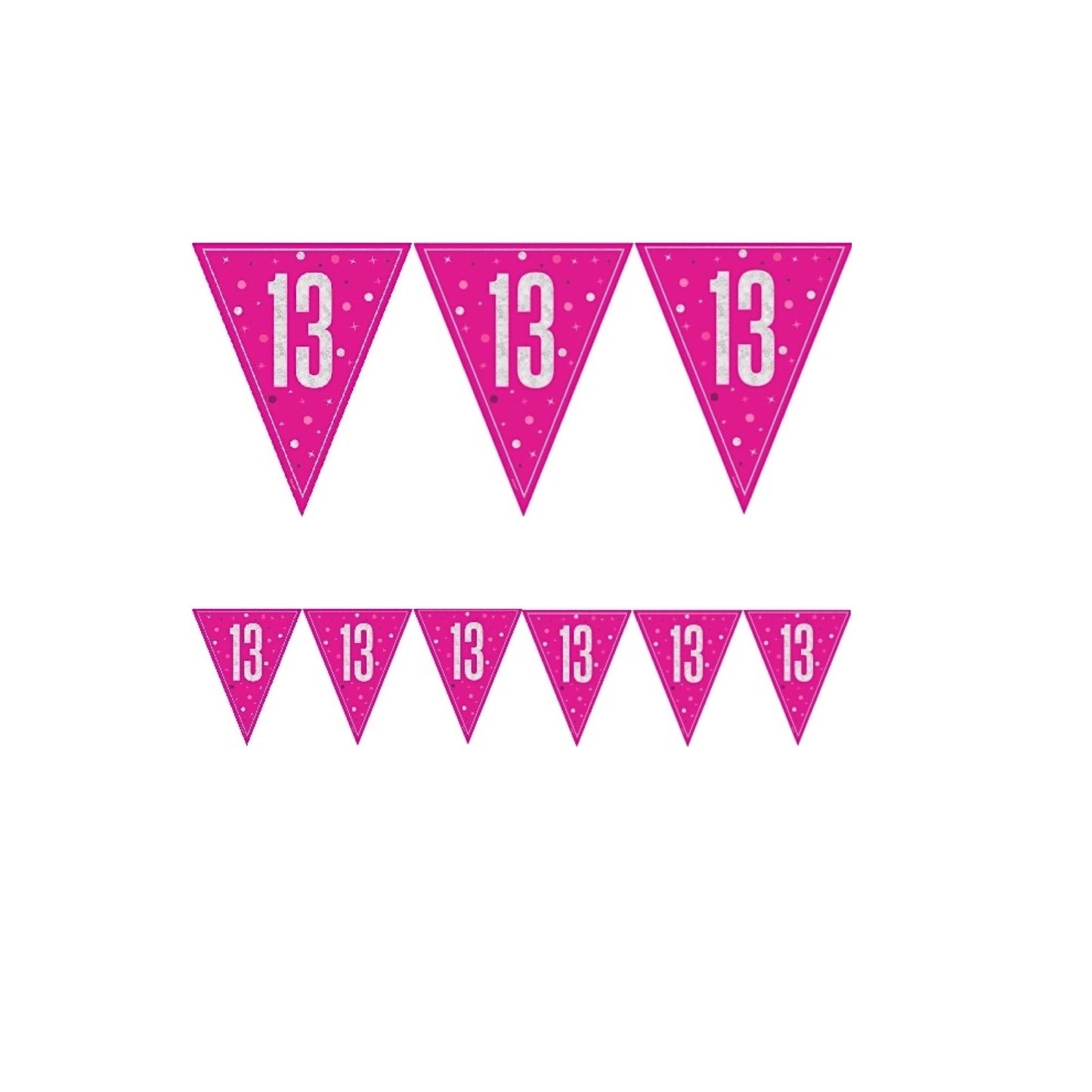 13th Birthday Pink Sparkling Bunting