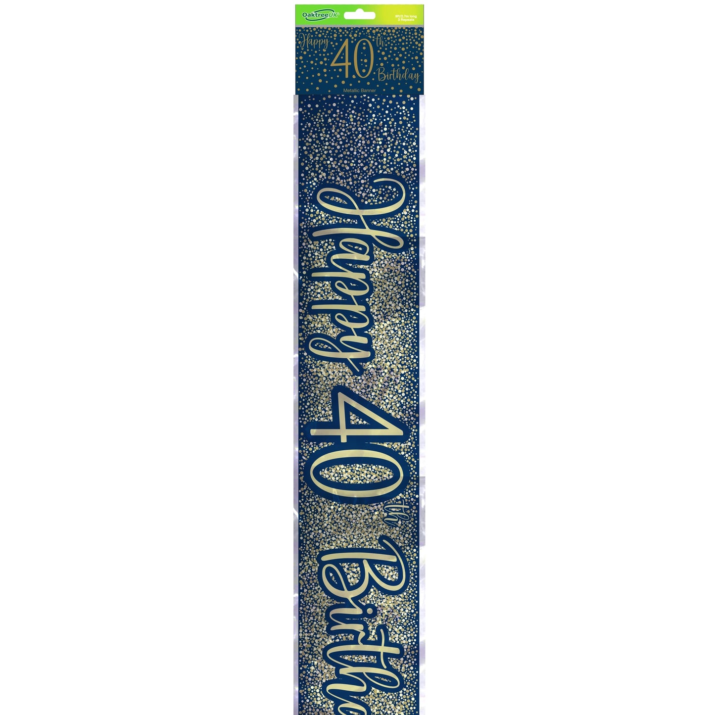40th Birthday Blue & Gold Banner
