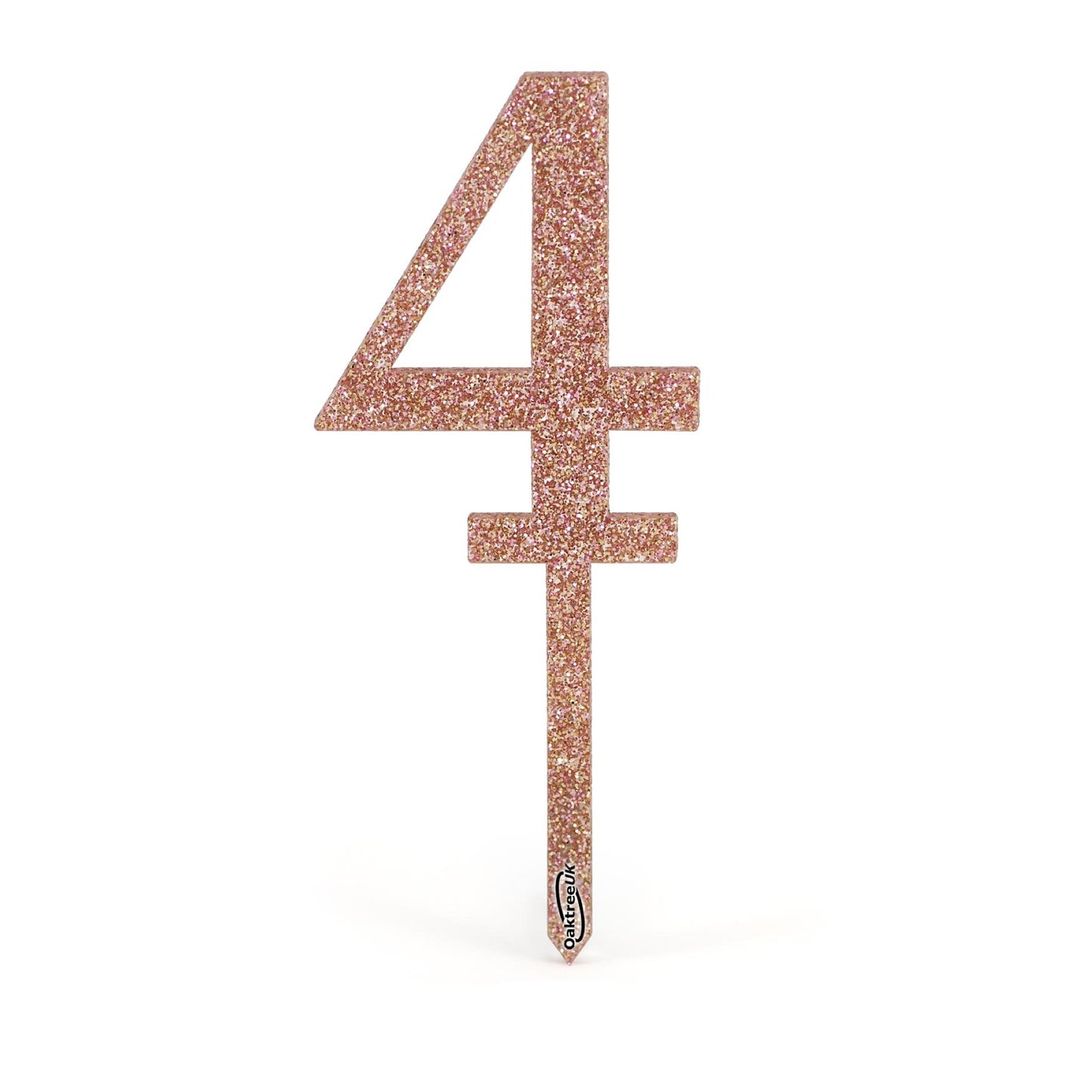 Rose Gold Glitter Numbers 0-9 Acrylic Cake Toppers