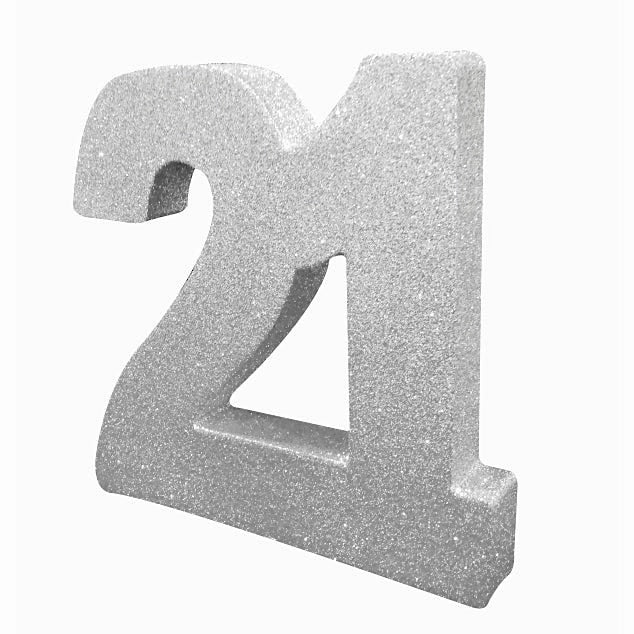 Silver Glitter 21 Table Decoration