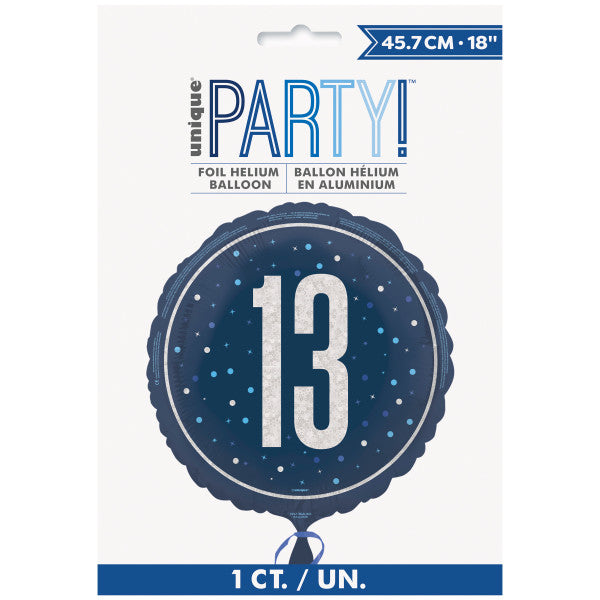 13th Birthday Navy Blue Foil Balloon