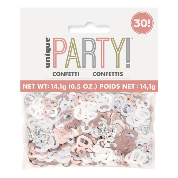 30th Birthday Rose Gold Mixed Confetti