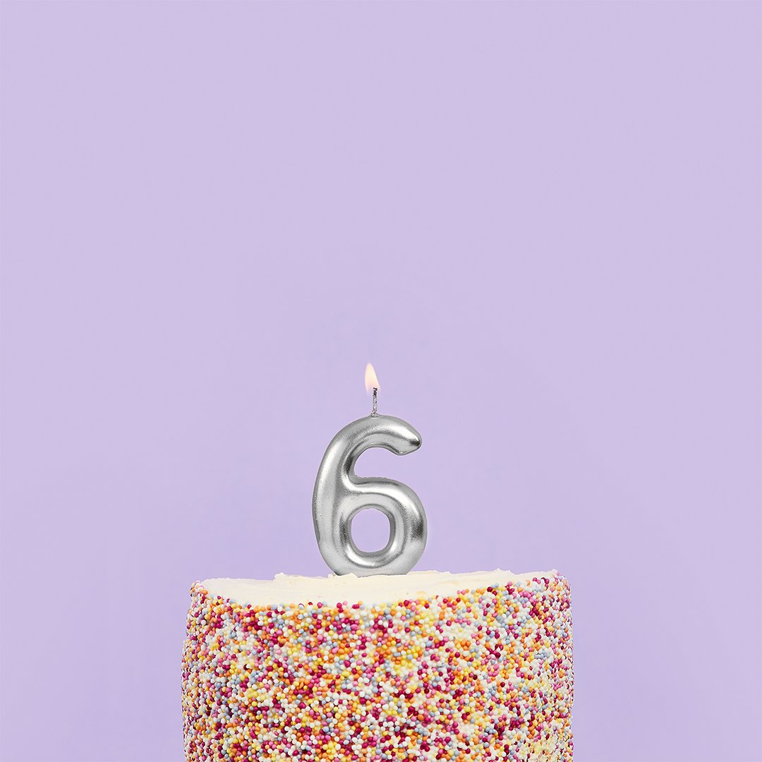 Metallic Silver Numbers 0-9 Candles
