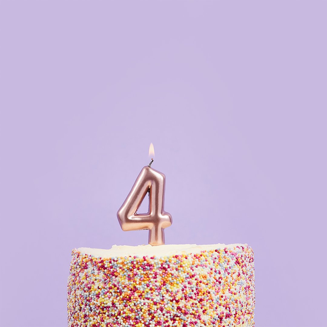 Metallic Rose Gold Numbers 0-9 Candles