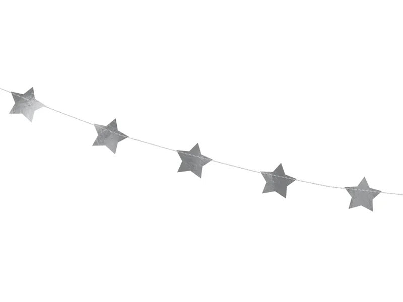 Silver Star Foil Garland