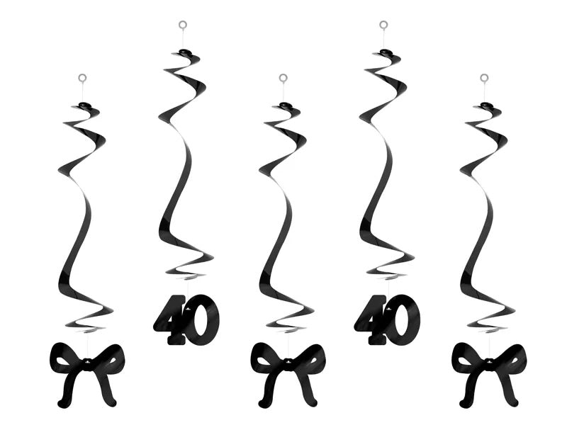 40th Birthday Bow Hanging Swirls
