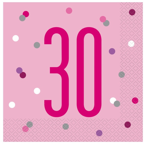 30th Birthday Pink Napkins