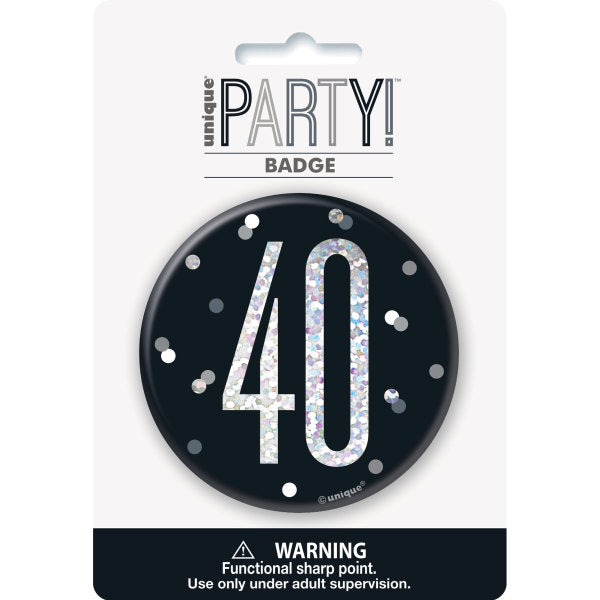 40th Birthday Black Badge