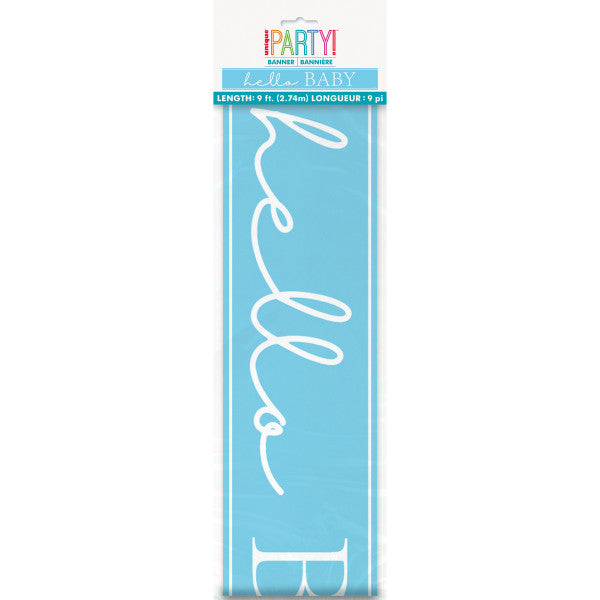 Blue Hello Baby Banner