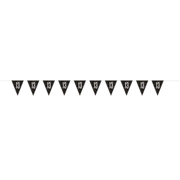 13th Birthday Black Bunting