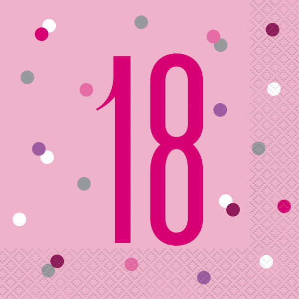 18th Birthday Pink Napkins