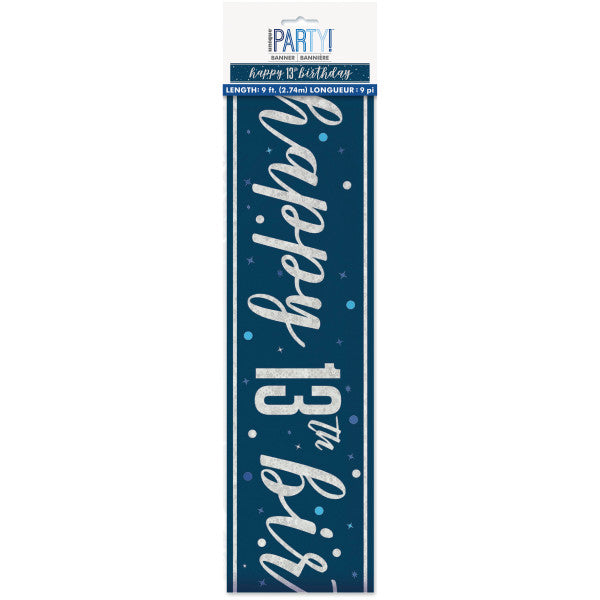 13th Birthday Navy Blue Banner