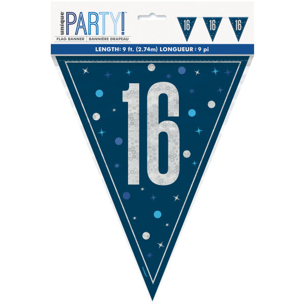 16th Birthday Navy Blue Bunting