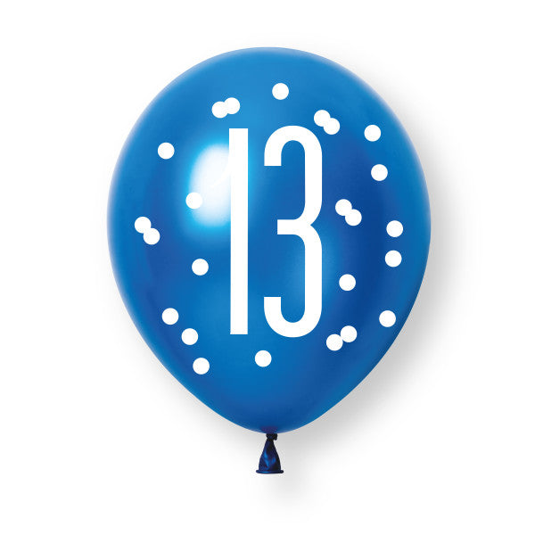13th Birthday Blue Mixed Balloons