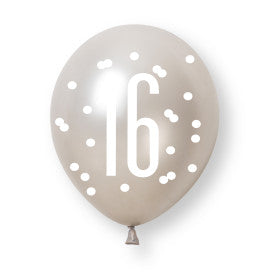 16th Birthday Black & Gold Mixed Balloons