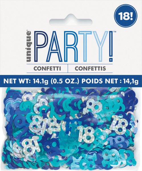 18th Birthday Blue Mixed Table Confetti